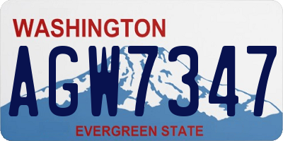 WA license plate AGW7347