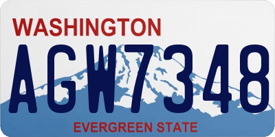 WA license plate AGW7348