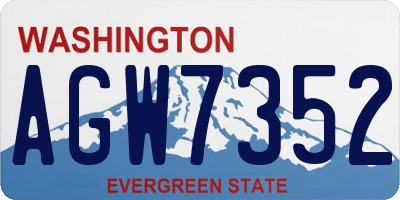 WA license plate AGW7352