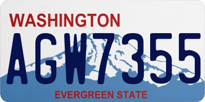 WA license plate AGW7355