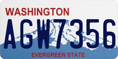 WA license plate AGW7356