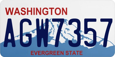 WA license plate AGW7357