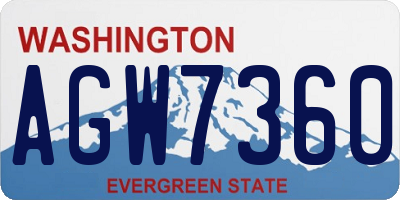 WA license plate AGW7360