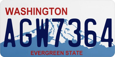 WA license plate AGW7364