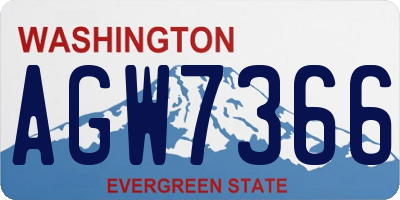 WA license plate AGW7366