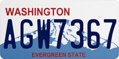 WA license plate AGW7367