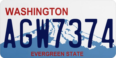 WA license plate AGW7374