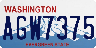 WA license plate AGW7375