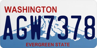 WA license plate AGW7378