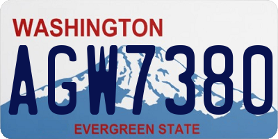 WA license plate AGW7380