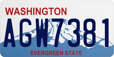 WA license plate AGW7381
