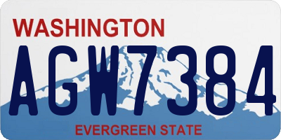 WA license plate AGW7384