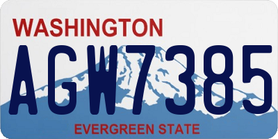 WA license plate AGW7385