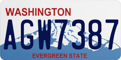 WA license plate AGW7387
