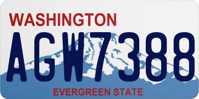 WA license plate AGW7388