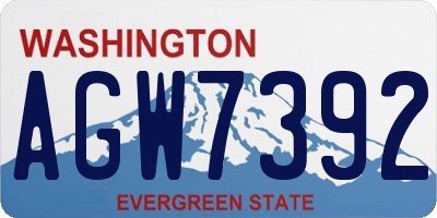 WA license plate AGW7392