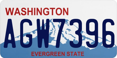 WA license plate AGW7396