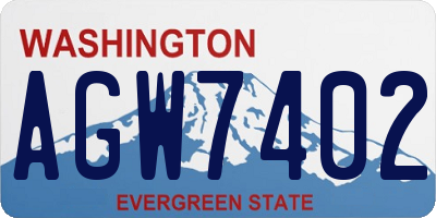 WA license plate AGW7402
