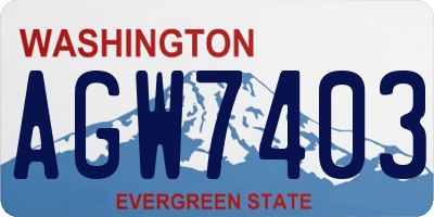 WA license plate AGW7403