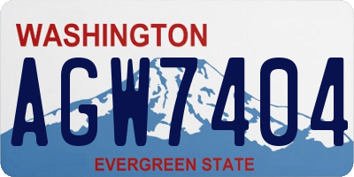 WA license plate AGW7404