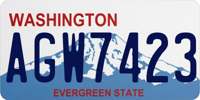 WA license plate AGW7423