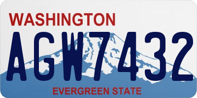 WA license plate AGW7432