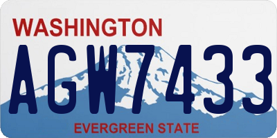 WA license plate AGW7433