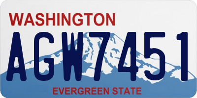 WA license plate AGW7451