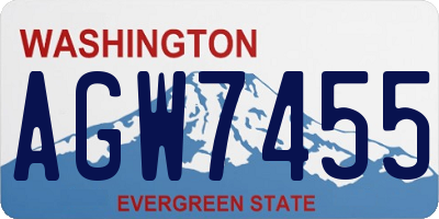 WA license plate AGW7455