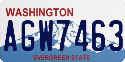 WA license plate AGW7463