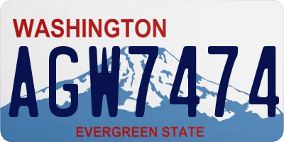 WA license plate AGW7474