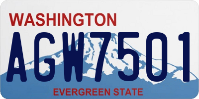 WA license plate AGW7501
