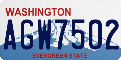 WA license plate AGW7502
