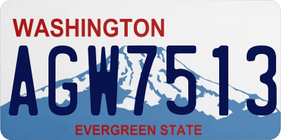 WA license plate AGW7513