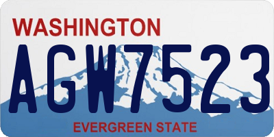 WA license plate AGW7523