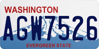 WA license plate AGW7526