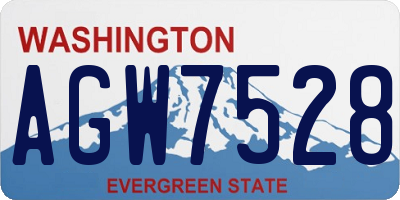 WA license plate AGW7528