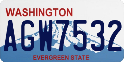 WA license plate AGW7532
