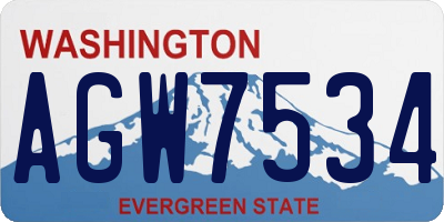 WA license plate AGW7534