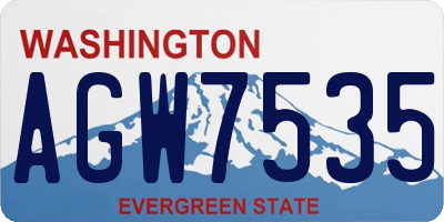 WA license plate AGW7535