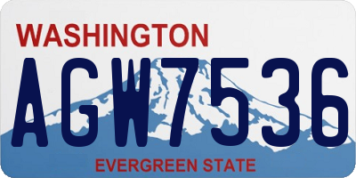 WA license plate AGW7536