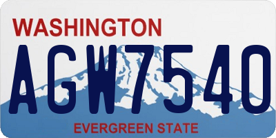 WA license plate AGW7540