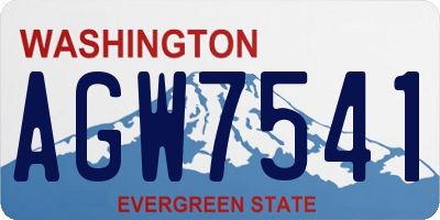 WA license plate AGW7541
