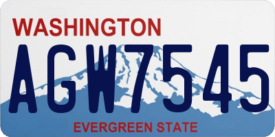 WA license plate AGW7545