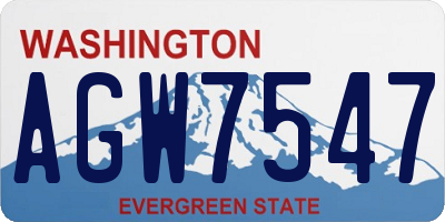 WA license plate AGW7547