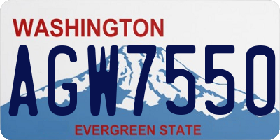 WA license plate AGW7550