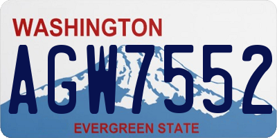 WA license plate AGW7552