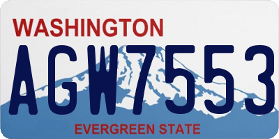 WA license plate AGW7553