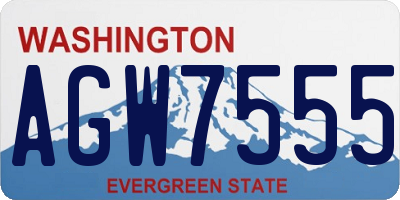 WA license plate AGW7555