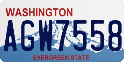 WA license plate AGW7558